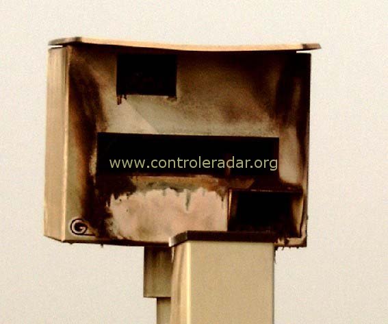the gatso speed radar camera is burnt down